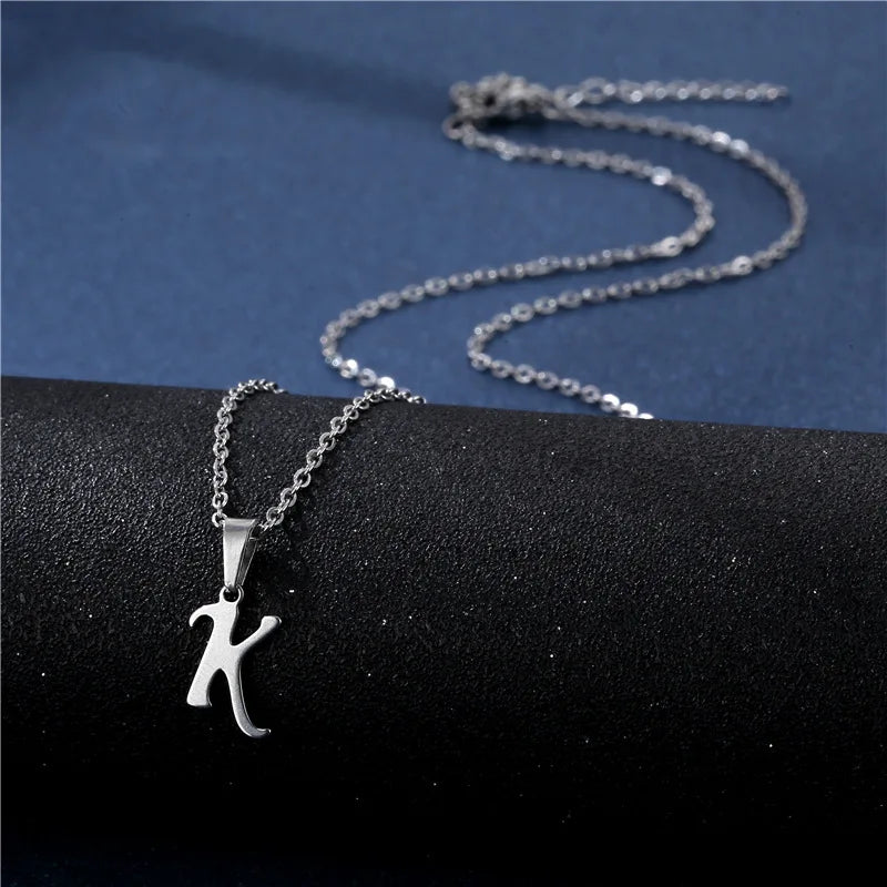 Custom necklace with initial pendant k