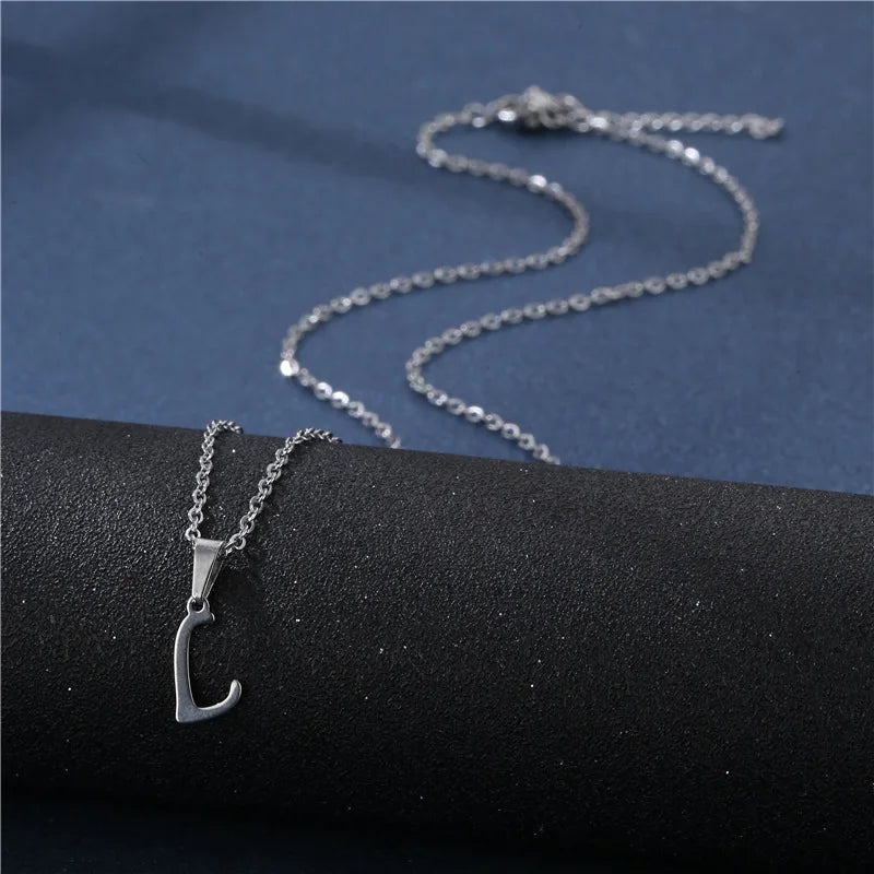 Custom necklace with initial pendant l