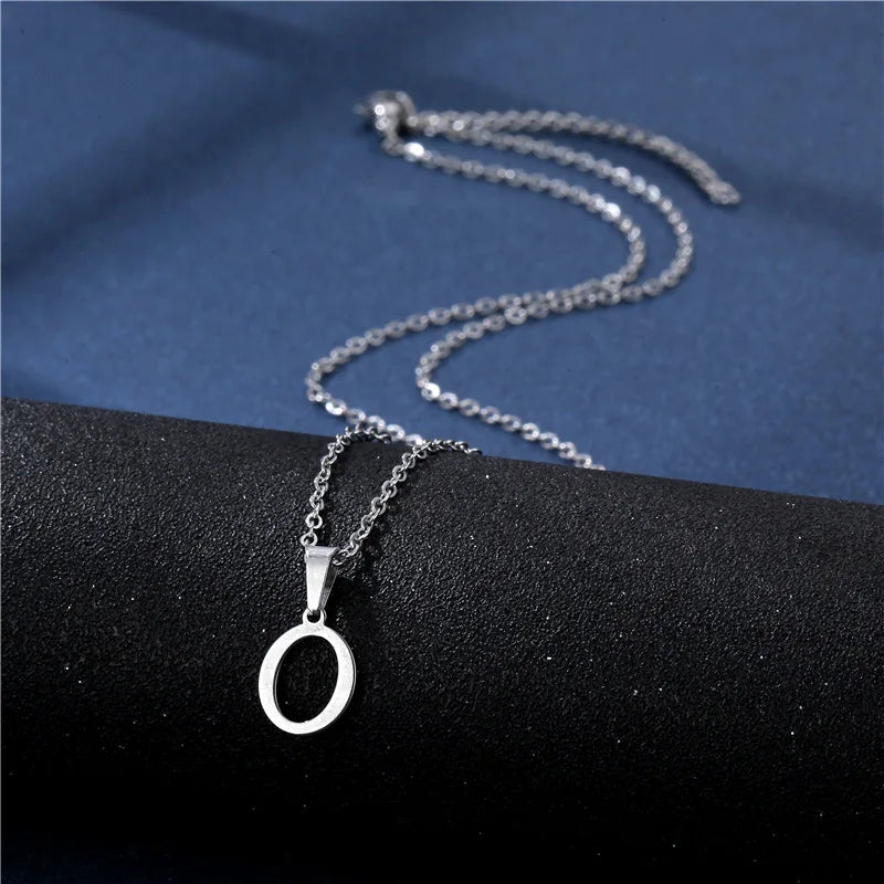Custom necklace with initial pendant o