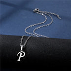 Custom necklace with initial pendant p