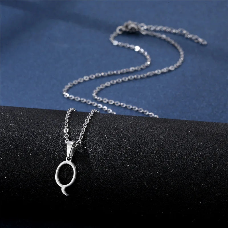 Custom necklace with initial pendant q