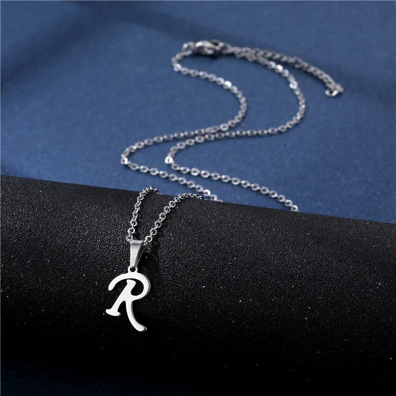 Custom necklace with initial pendant r