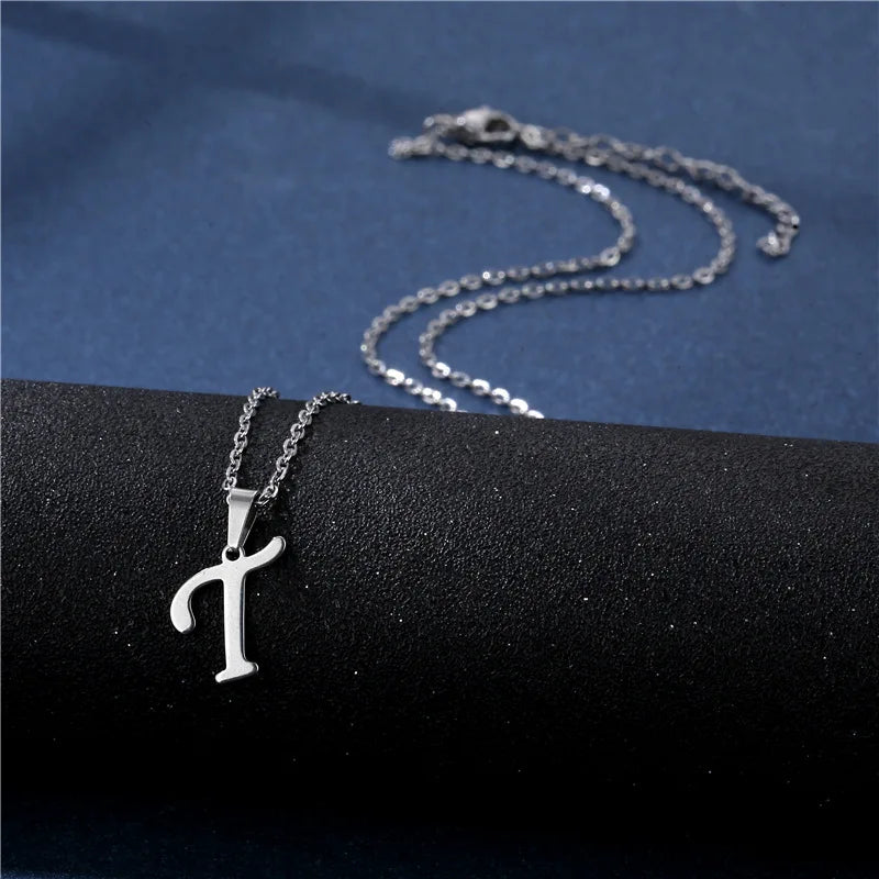Custom necklace with initial pendant t