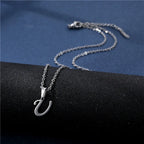 Custom necklace with initial pendant u
