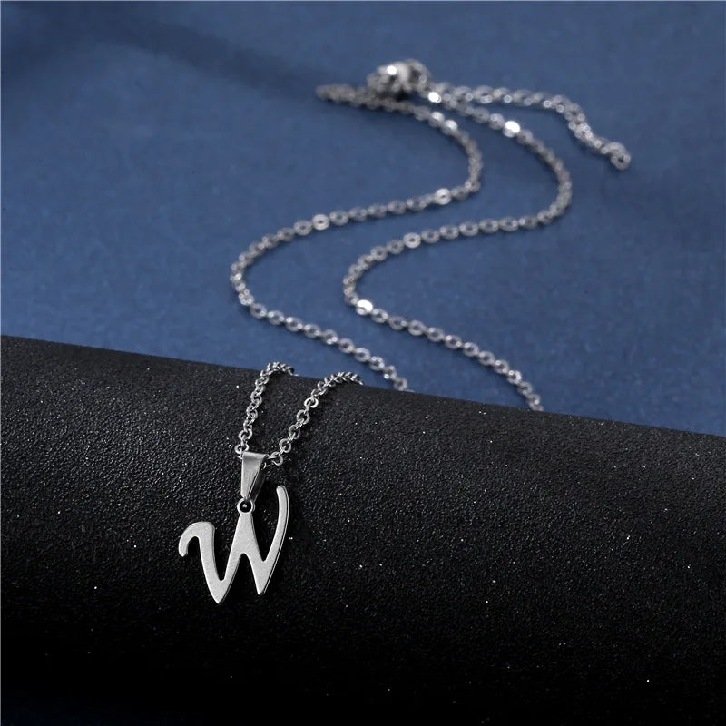 Custom necklace with initial pendant w