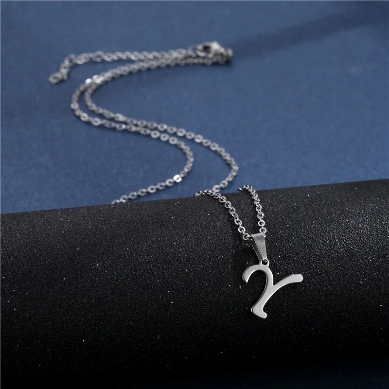 Custom necklace with initial pendant y