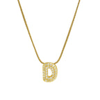 Rhinestone initial pendant necklace d