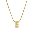 Rhinestone initial pendant necklace e