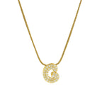 Rhinestone initial pendant necklace g