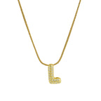 Rhinestone initial pendant necklace l