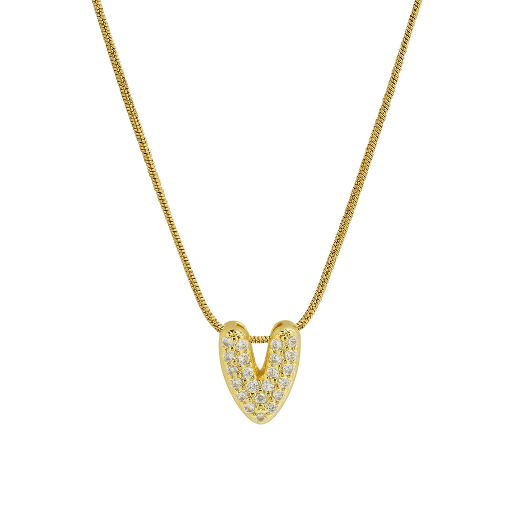 Rhinestone initial pendant necklace v