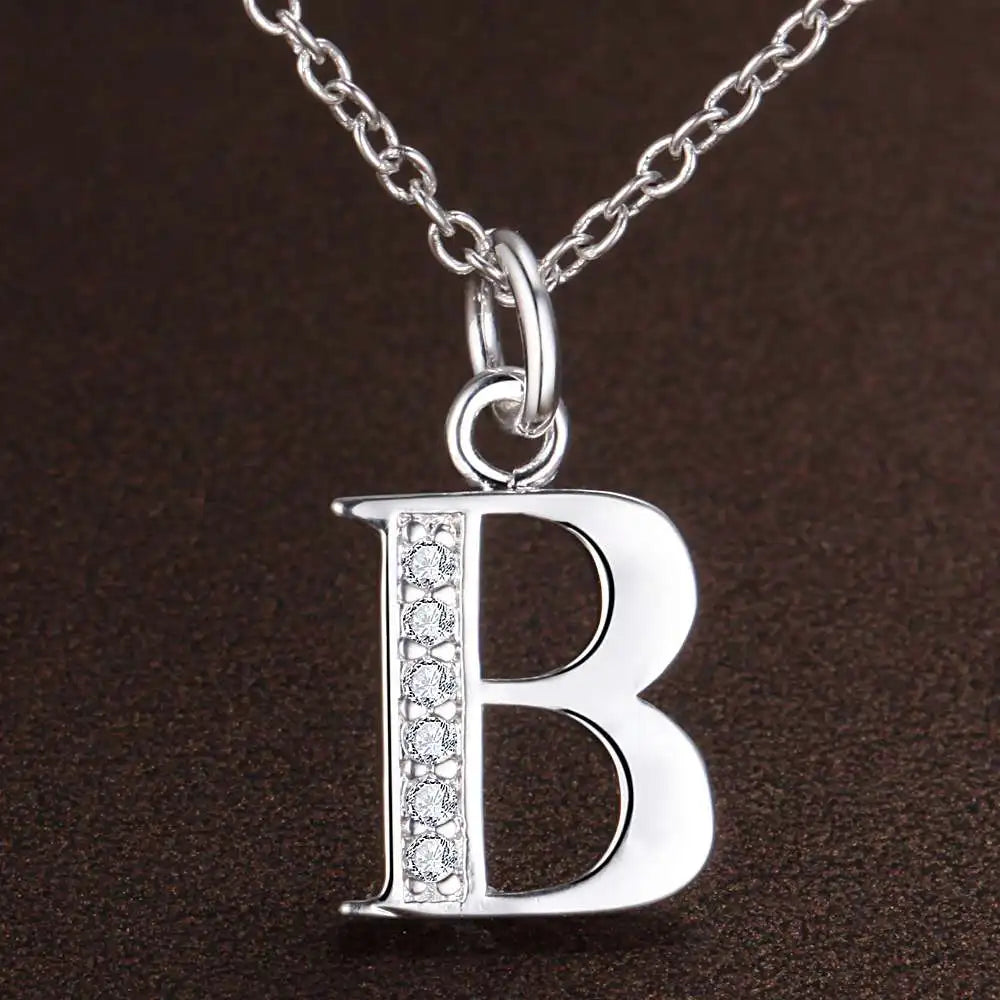 Long necklace with initial pendant b