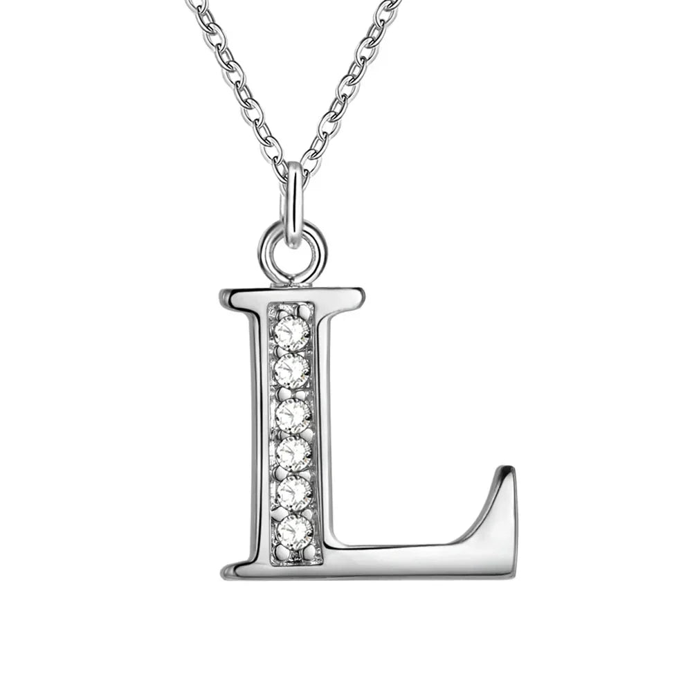 Long necklace with initial pendant l