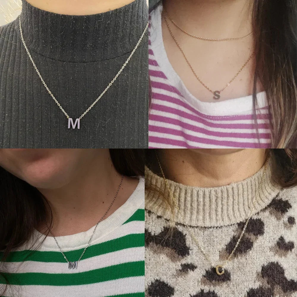 Necklace with m initial pendant