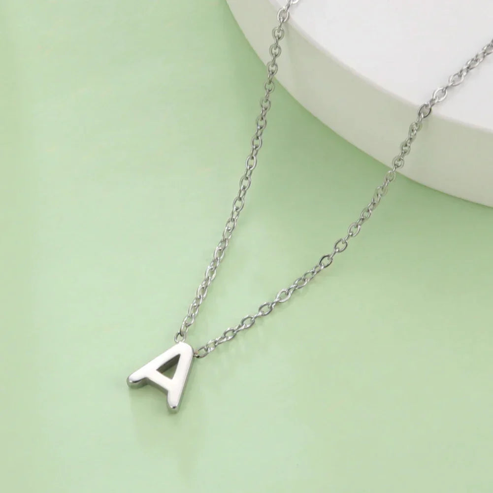 Necklace with initial pendant - letter