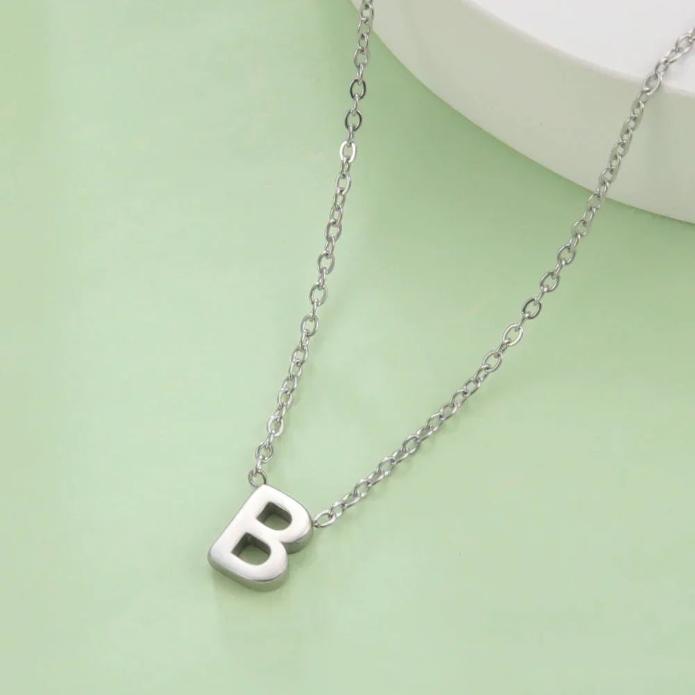 Necklace with initial pendant - letter