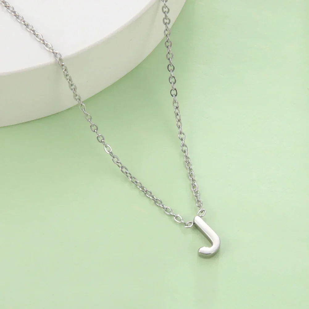 Necklace with initial pendant - letter