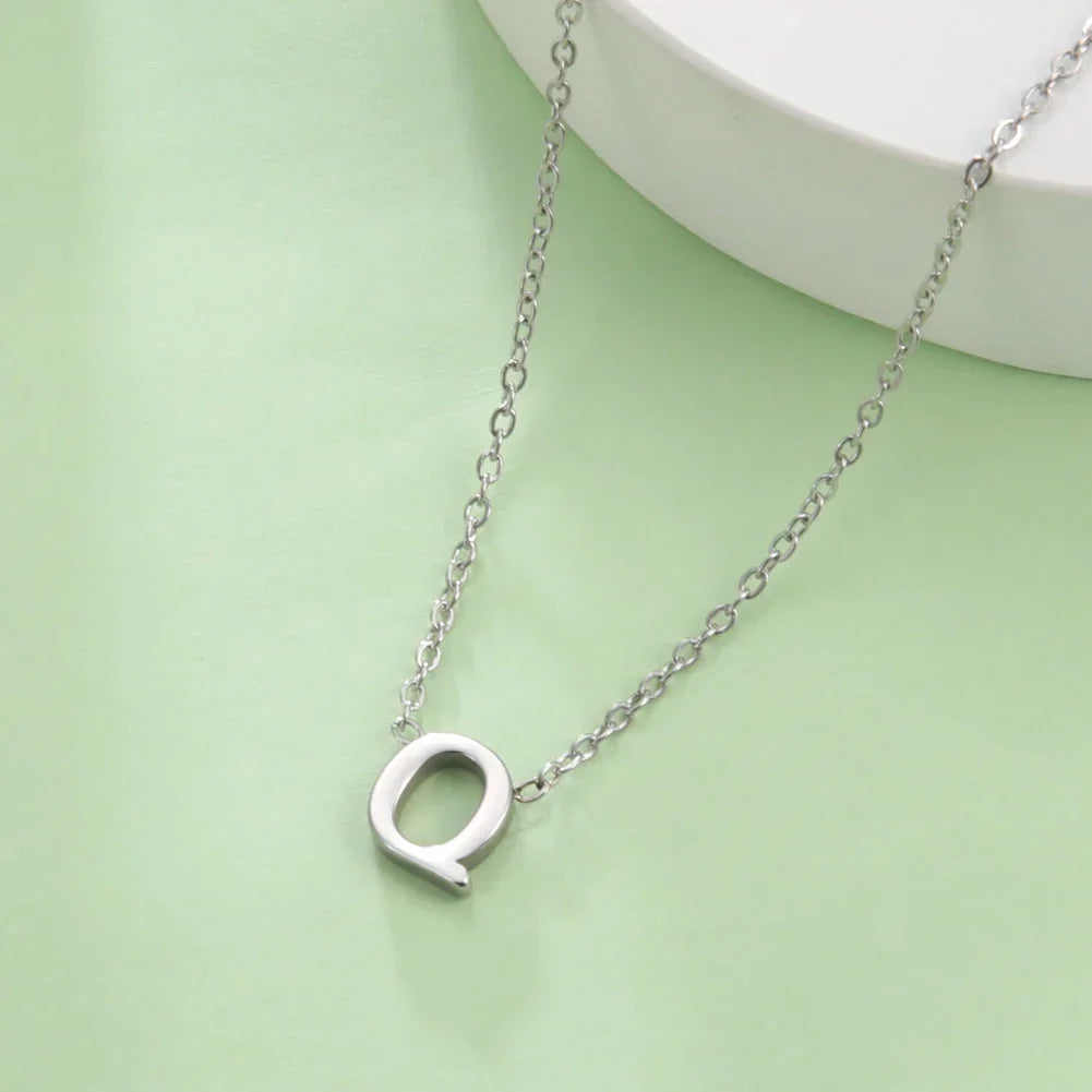 Necklace with initial pendant - letter