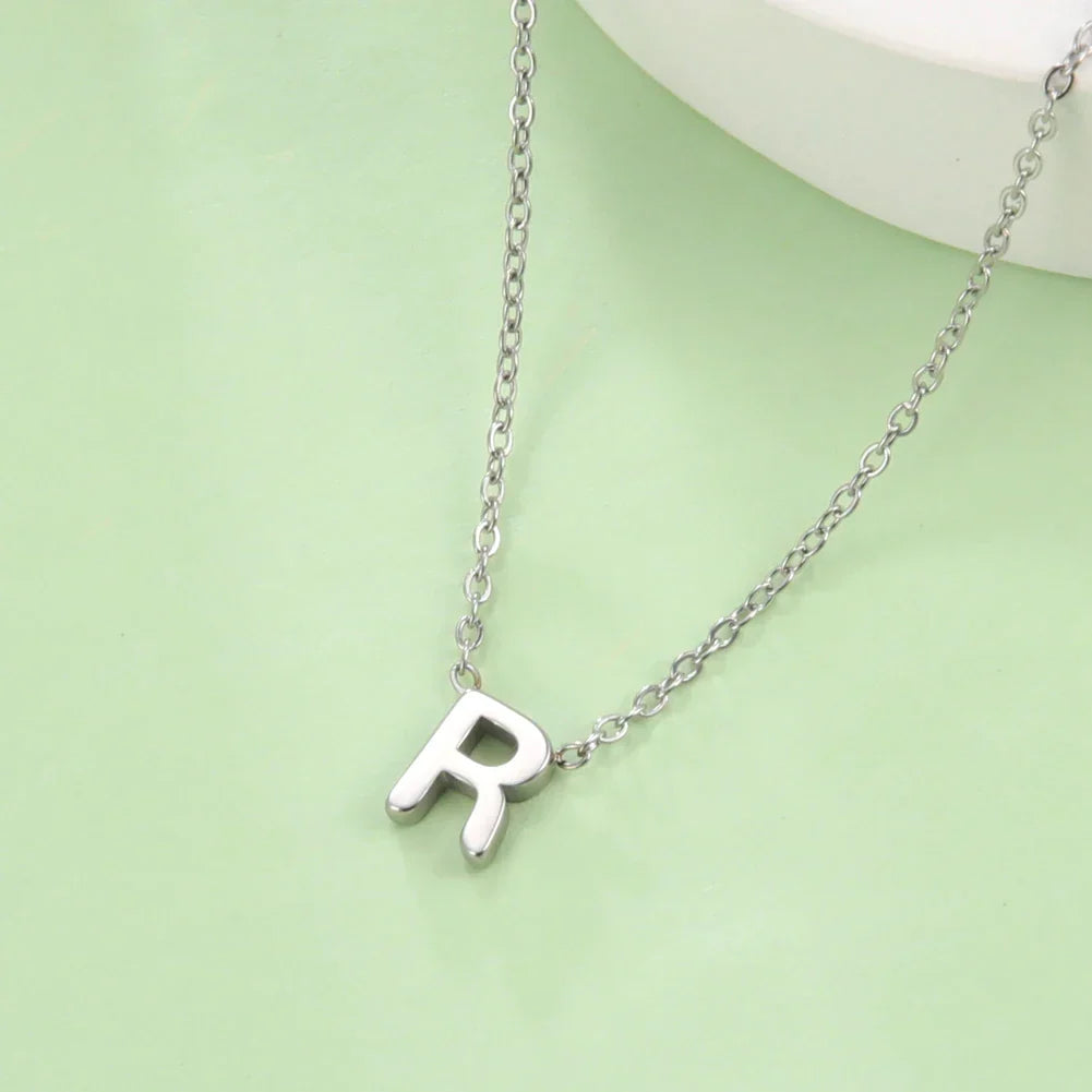 Necklace with initial pendant - letter