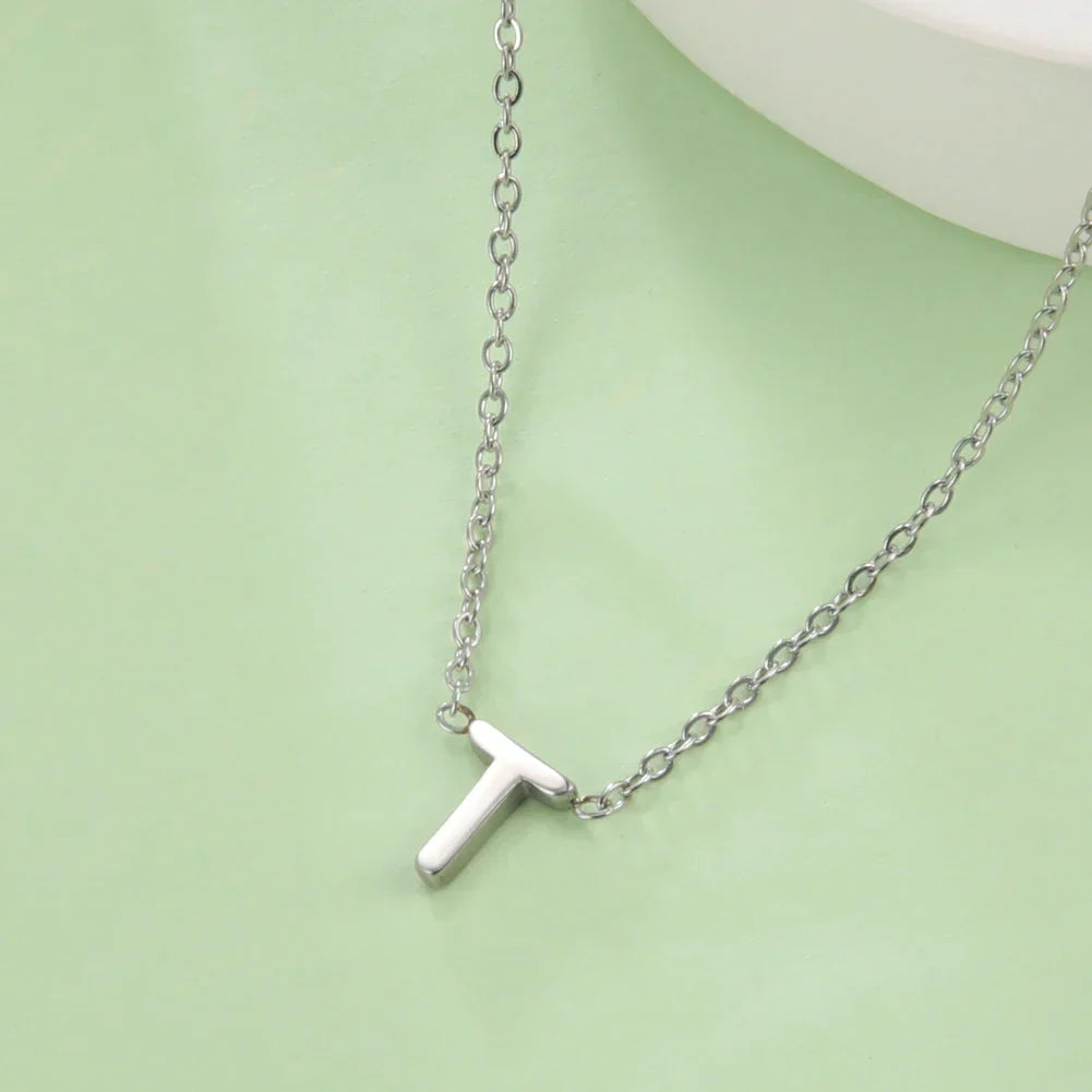 Necklace with initial pendant - letter