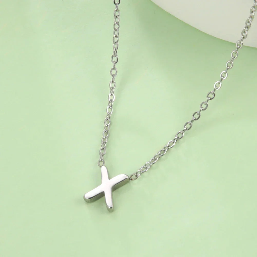 Necklace with initial pendant - letter