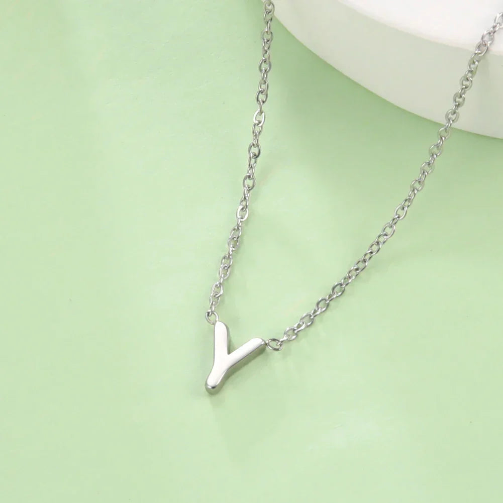 Necklace with initial pendant - letter