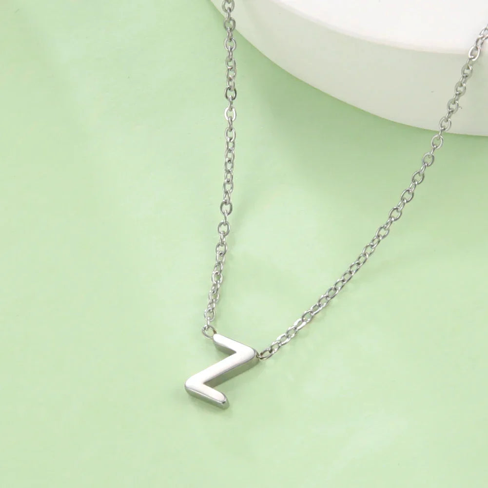 Necklace with initial pendant - letter