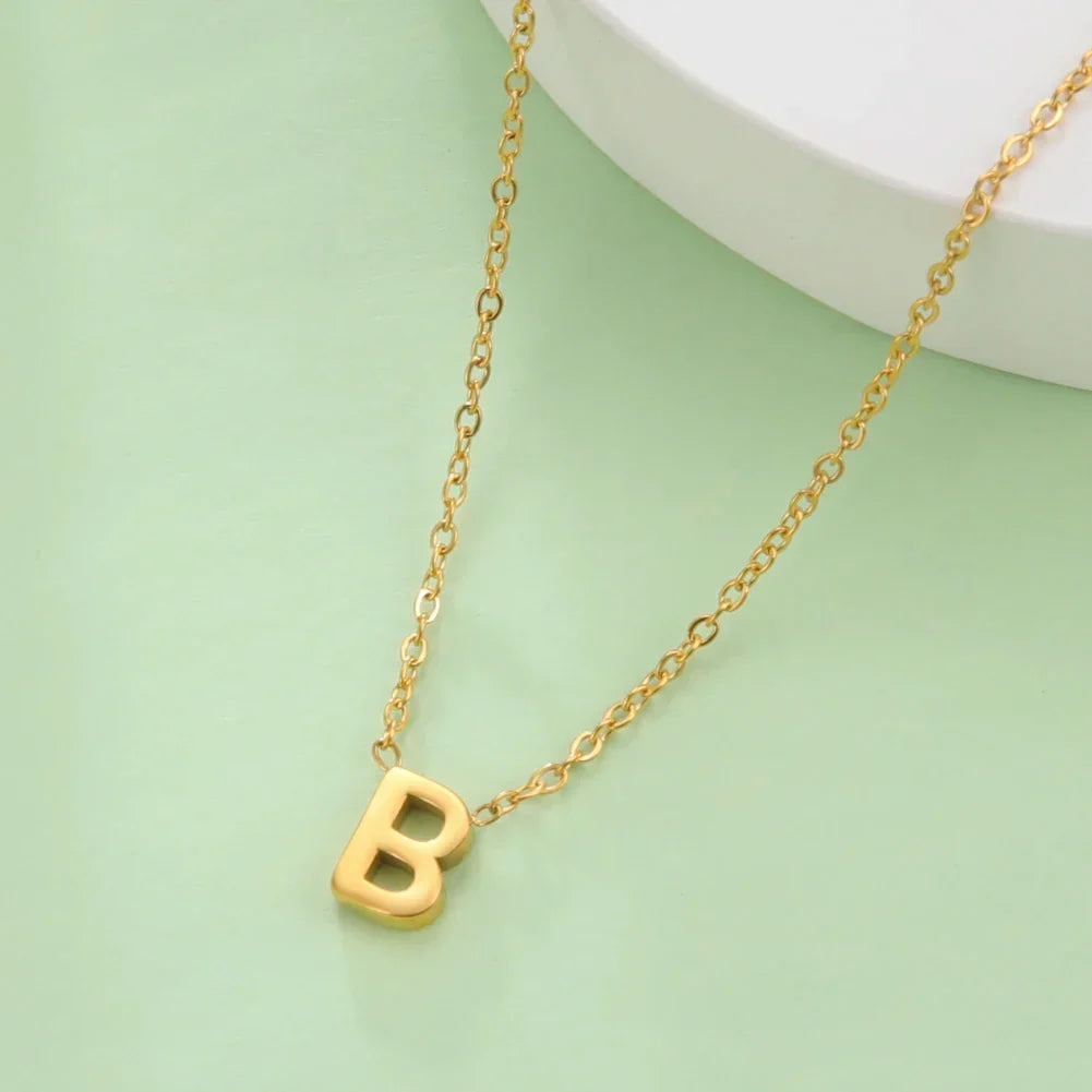 Necklace with initial pendant - letter