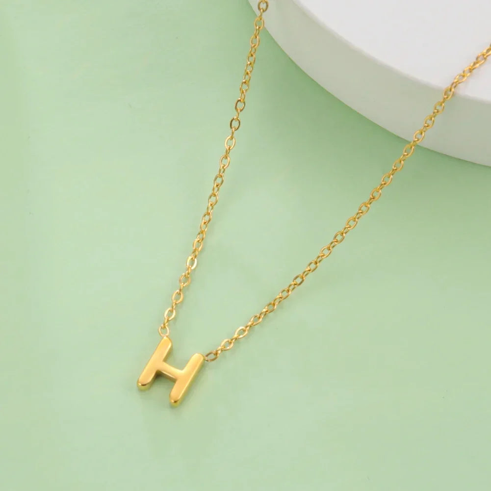 Necklace with initial pendant - letter