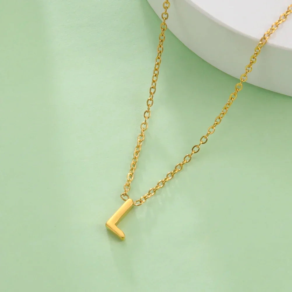 Necklace with initial pendant - letter