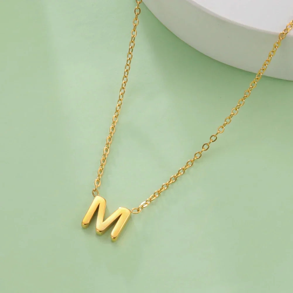Necklace with initial pendant - letter