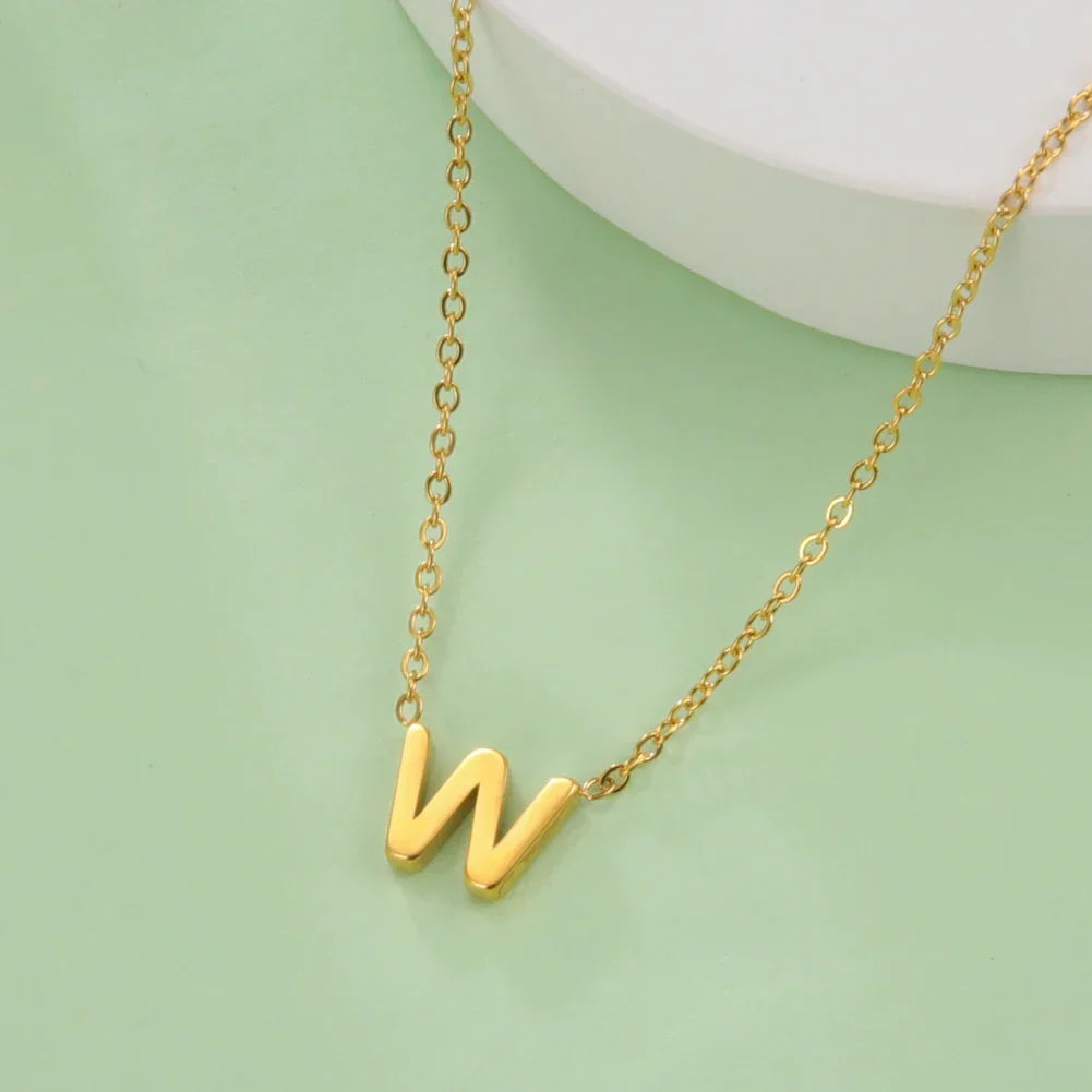 Necklace with initial pendant - letter