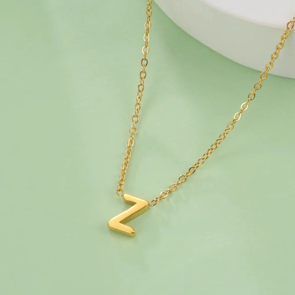Necklace with initial pendant - letter