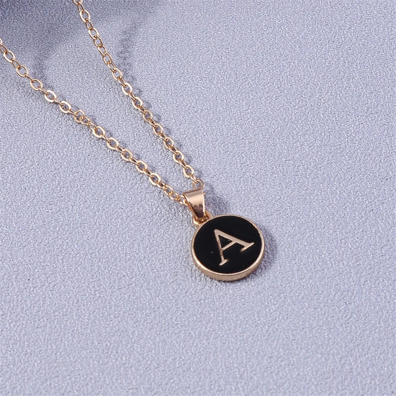 Necklace with colorful initial pendant a