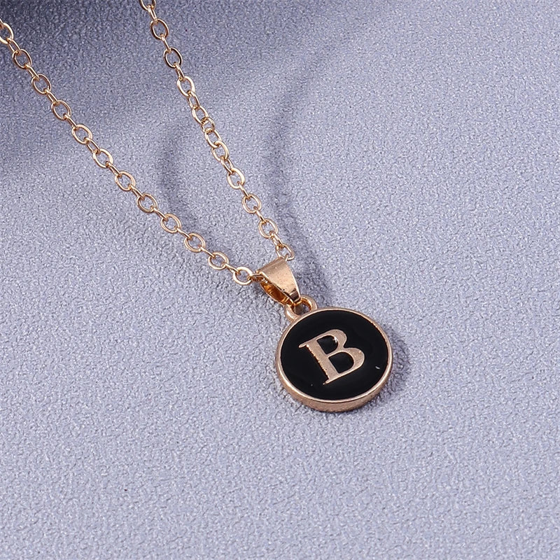 Necklace with colorful initial pendant b