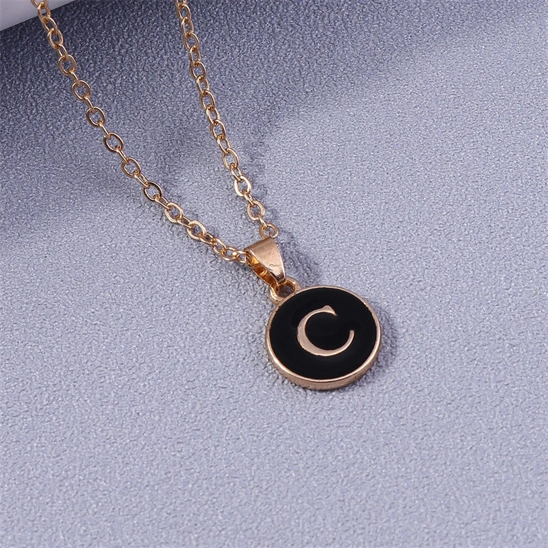 Necklace with colorful initial pendant c