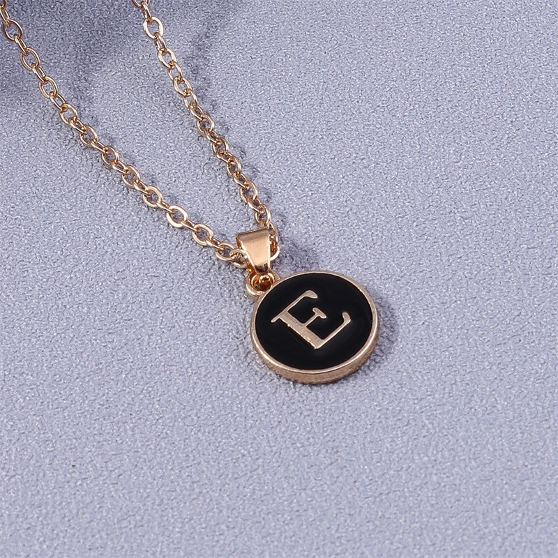 Necklace with colorful initial pendant e