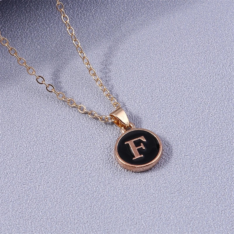 Necklace with colorful initial pendant f