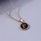 Necklace with colorful initial pendant f