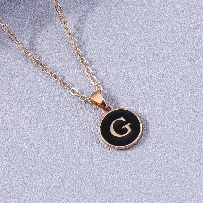 Necklace with colorful initial pendant g