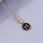 Necklace with colorful initial pendant h
