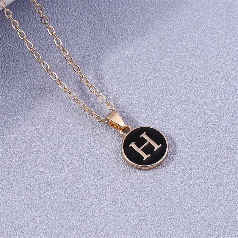 Necklace with colorful initial pendant h