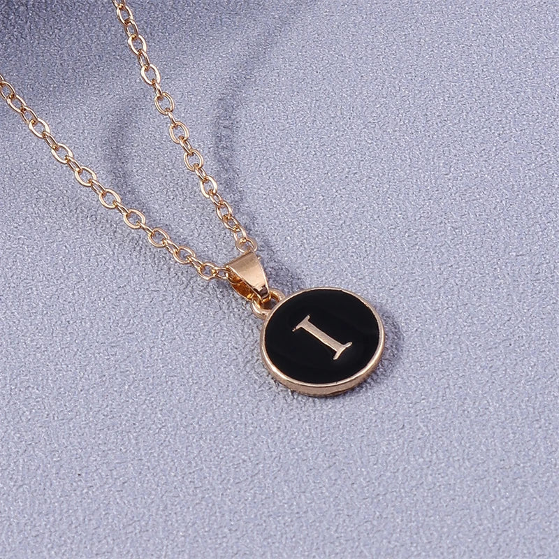Necklace with colorful initial pendant i