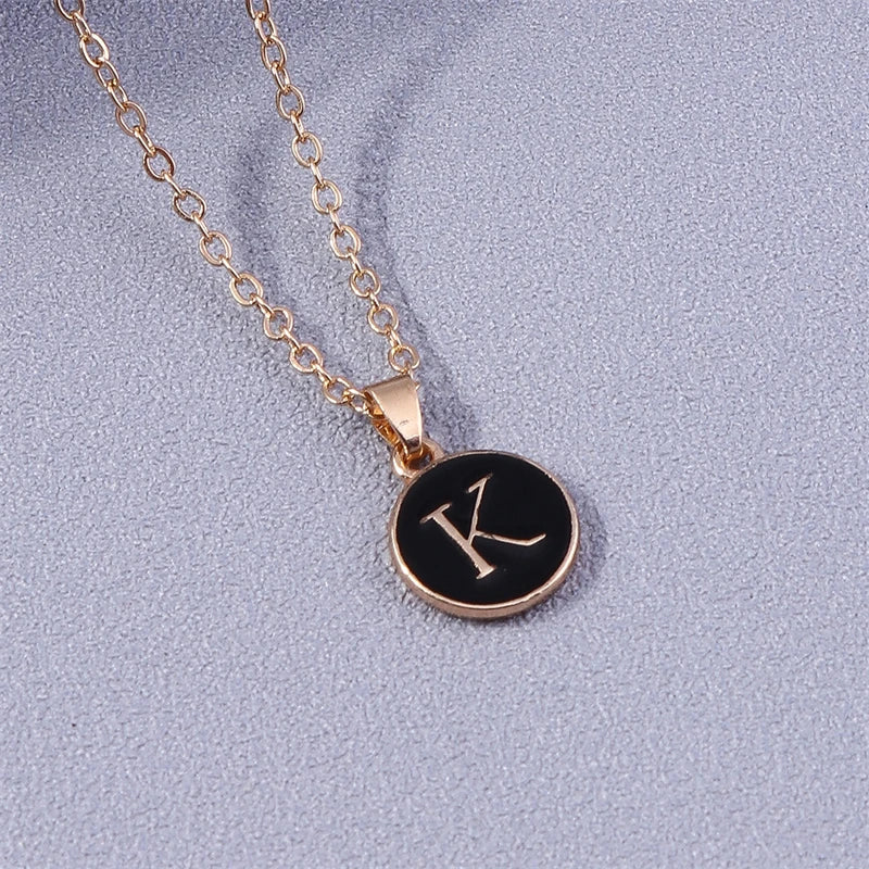 Necklace with colorful initial pendant k