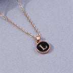 Necklace with colorful initial pendant l