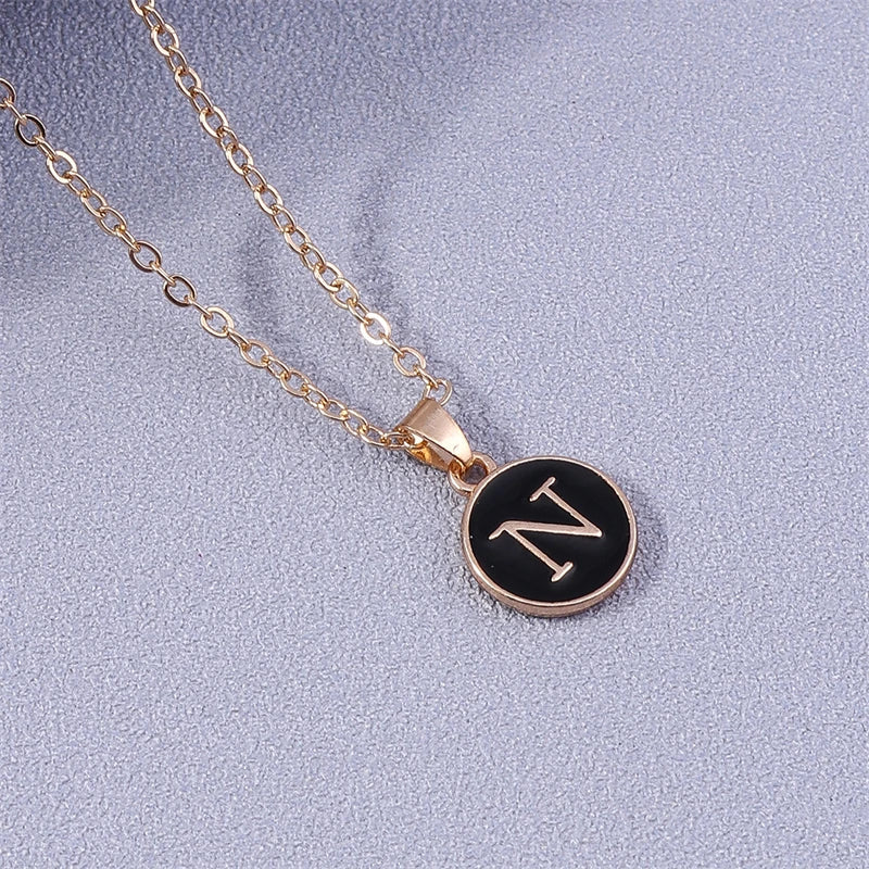 Necklace with colorful initial pendant n