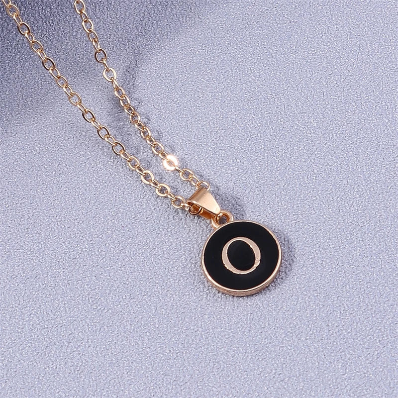 Necklace with colorful initial pendant o