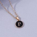 Necklace with colorful initial pendant p