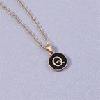 Necklace with colorful initial pendant q