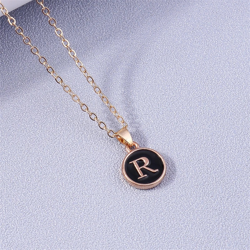 Necklace with colorful initial pendant r